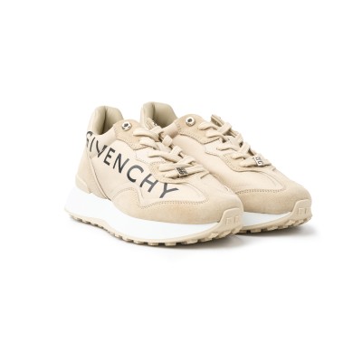 Giv Runner Logo Print Sneakers Light Beige