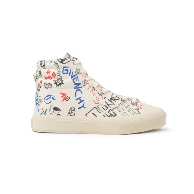 City High Top Sneakers Ivory Multicolor