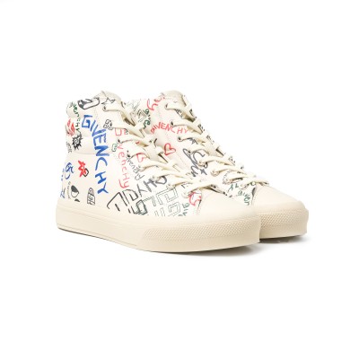 City High Top Sneakers Ivory Multicolor