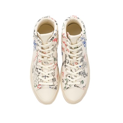 City High Top Sneakers Ivory Multicolor