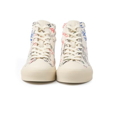 City High Top Sneakers Ivory Multicolor