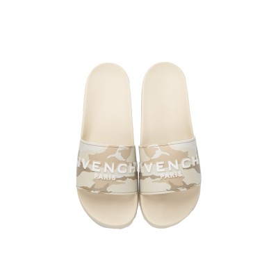 Slide Sandals Rubber Beige Brown