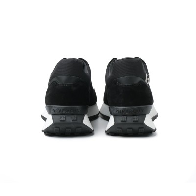 Giv Runner Logo Print Sneakers Black White