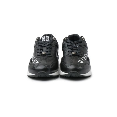 Kids Sneakers Leather Black With Logo White