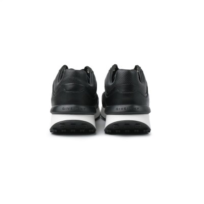 Kids Sneakers Leather Black With Logo White