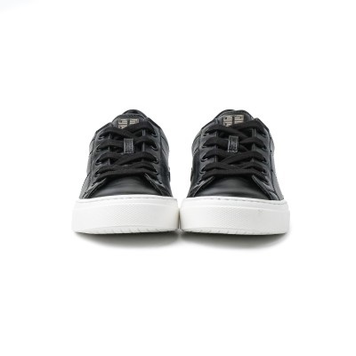 Kids Sneakers Leather Black With Contrasting Logo