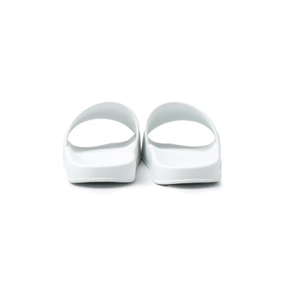 Kids Slide Sandals Rubber White With Logo Black