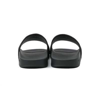 Slide Sandals Rubber Black With Logo White