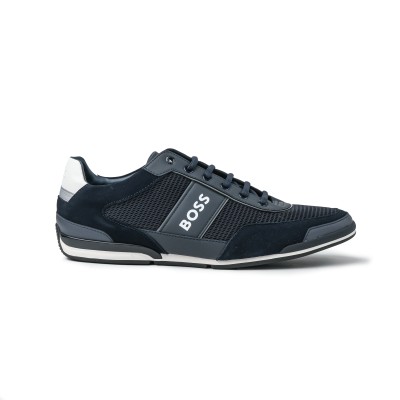 Saturn Low Top Sneakers in Dark Blue with White Logo