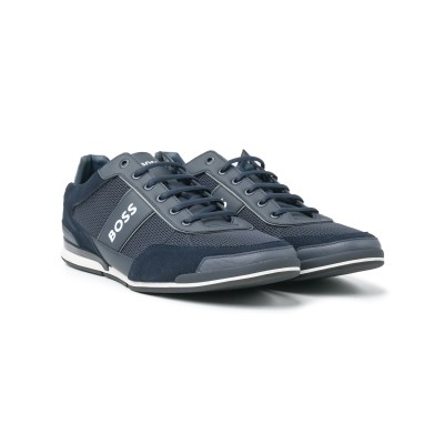 Saturn Low Top Sneakers in Dark Blue with White Logo