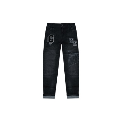 Kids Collage Logo Embroidery Denim Black