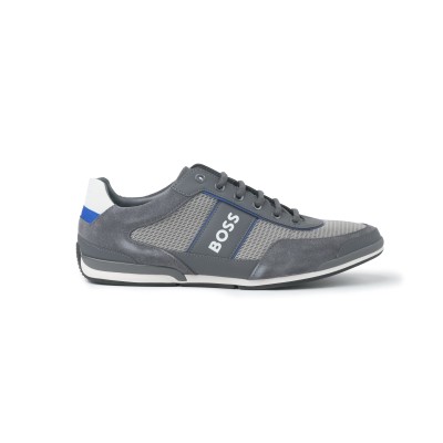 Saturn Low Top Sneakers in Open Grey/Grey with White Logo