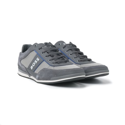 Saturn Low Top Sneakers in Open Grey/Grey with White Logo