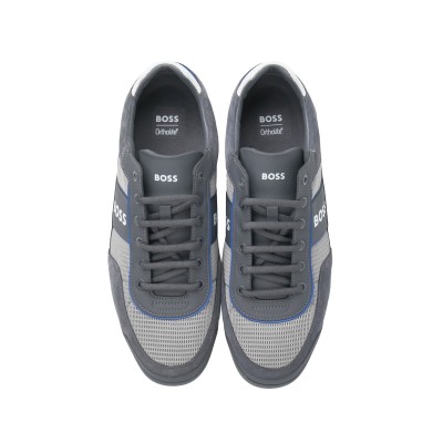 Saturn Low Top Sneakers in Open Grey/Grey with White Logo