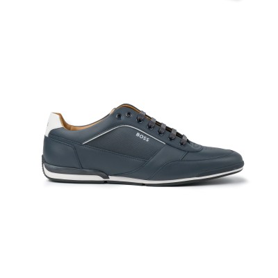 Saturn Low Top Sneakers Napf in Dark Blue Logo Silver