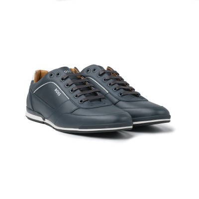 Saturn Low Top Sneakers Napf in Dark Blue Logo Silver