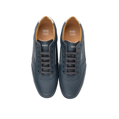 Saturn Low Top Sneakers Napf in Dark Blue Logo Silver