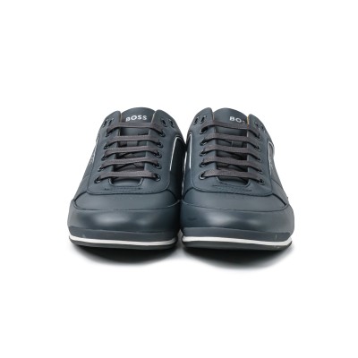 Saturn Low Top Sneakers Napf in Dark Blue Logo Silver