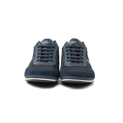 Rusham Low Top Sneakers Pume in Dark Blue Logo Silver