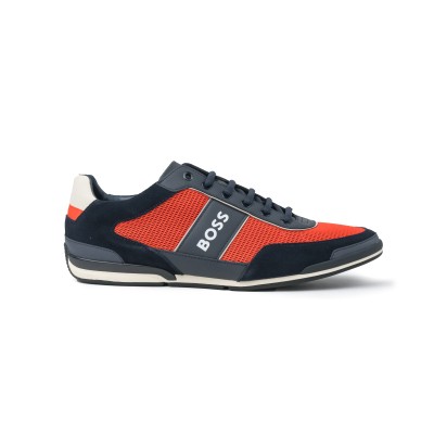 Saturn Low Top Sneakers in Open Red/Navy with White Logo