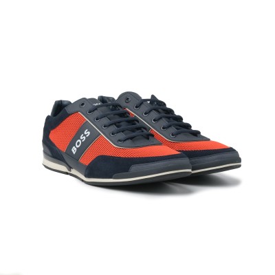 Saturn Low Top Sneakers in Open Red/Navy with White Logo