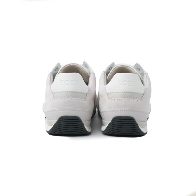 Saturn Low Top Sneakers in White with Silver Logo