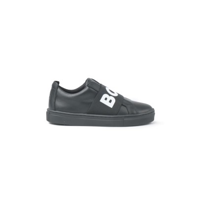 Kids Sneakers Black Logo Band White