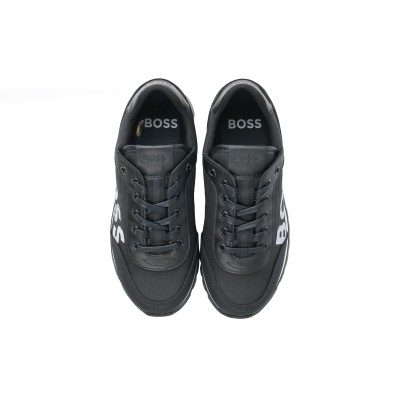 Kids Sneakers Trainers Leather Suede With Logo Black White