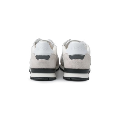 Kids Sneakers Trainers Mixed With Contrast Logo White Silver