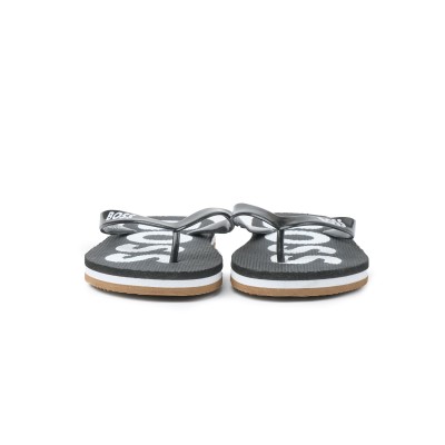 Kids Flip Flops With Logo Strap Black Brown