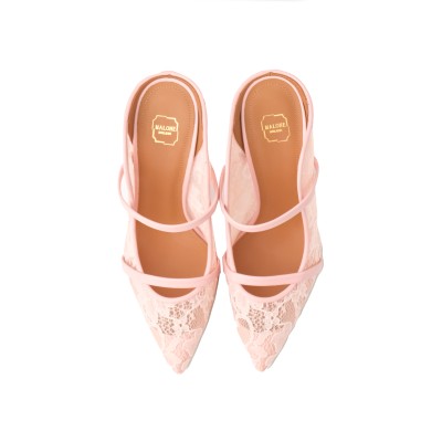 Maureen Mules Heel 7cm Lace Pink/Rose