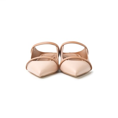 Maureen Flat Mules Almond Nude