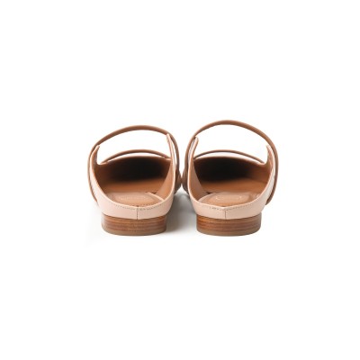 Maureen Flat Mules Almond Nude