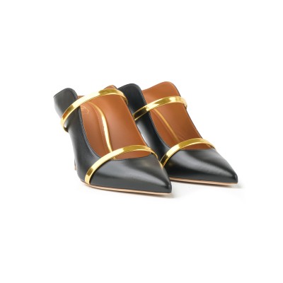 Maureen Heels 7cm Black Gold Leather