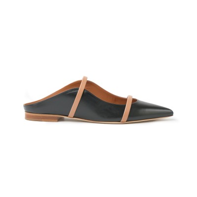 Maureen Flat Mules Leather Black Nude