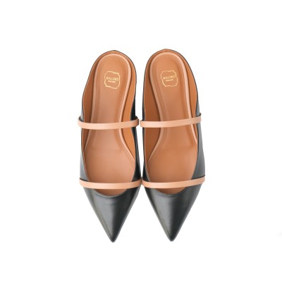 Maureen Flat Mules Leather Black Nude