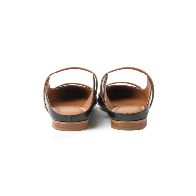 Maureen Flat Mules Leather Black Nude