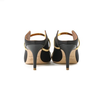 Maureen Heel 7cm Black Gold Satin