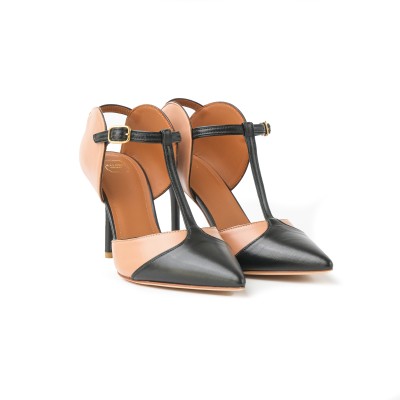 Imogen Heel 8.5cm Nude Black Leather