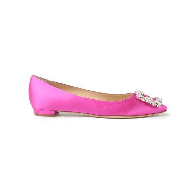 Hangisi Flat Satin in Bright Purple With CLC Crystal Buckle