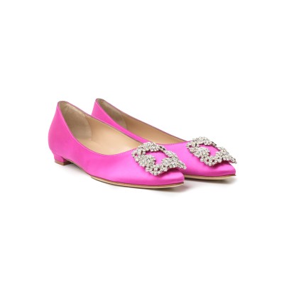 Hangisi Flat Satin in Bright Purple With CLC Crystal Buckle