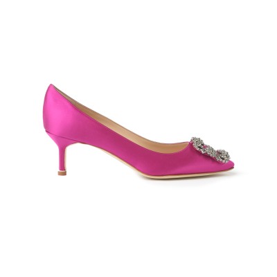 Hangisi 7cm Satin in Dark Pink  With FMC Crystal Buckle