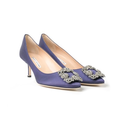 Hangisi 5cm Satin in Navy With FMC Crystal Buckle