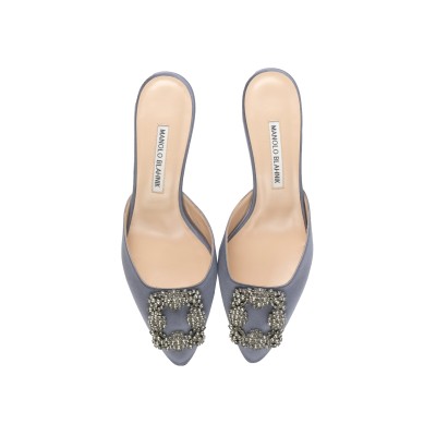 Hangisi Mules 5cm Navy Grey With FMC Crystal Buckle