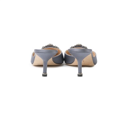 Hangisi Mules 5cm Navy Grey With FMC Crystal Buckle