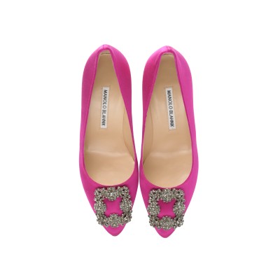 Hangisi 5cm Satin in Dark Pink With FMC Crystal Buckle