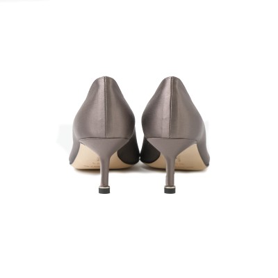 Hangisi Pumps 5cm Satin in DGrey With FMC Crystal Buckle