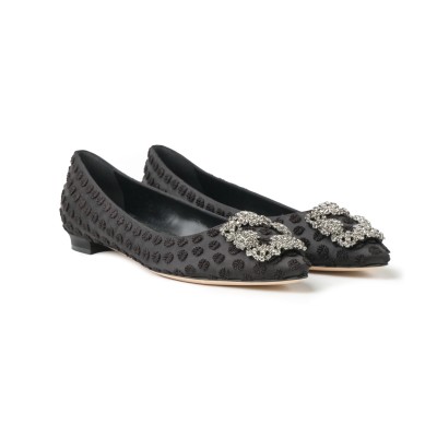 Hangisi Flat Black Textile Dobby Print