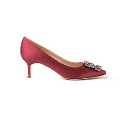 Hangisi 5cm Dred Satin Jewel Buckle Pumps