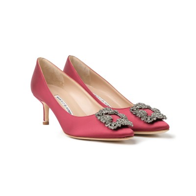 Hangisi 5cm Dred Satin Jewel Buckle Pumps